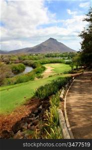 View of Mauritius golf course