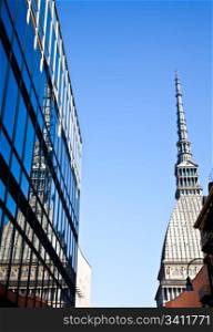 View of Mole Antonelliana, landmark of Turin - Torino - Italy