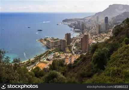 View of Monte Carlo, Monaco on the Mediterranean Cote d?Azur