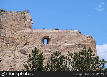view of Monument to Crazy horse in south dakota