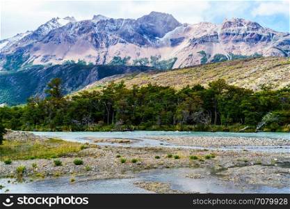 View of mountain and the forest in Patagonia, Argentina
