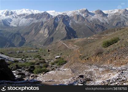 View of mountain area near Damavand volcano in Iran