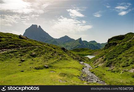View of mountain the Pic du Midi d&rsquo;Ossau in the French Pyrenees