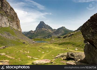View of mountain the Pic du Midi d&rsquo;Ossau in the French Pyrenees