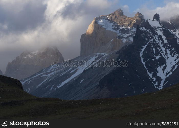 View of mountains, Torres del Paine National Park, Patagonia, Chile