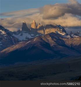 View of mountains, Torres del Paine National Park, Patagonia, Chile