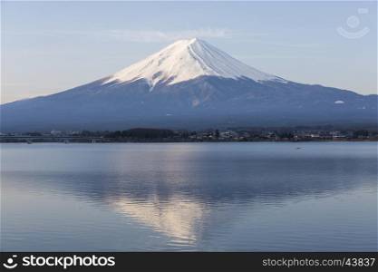 View of Mt Fuji from lake Kawaguchi