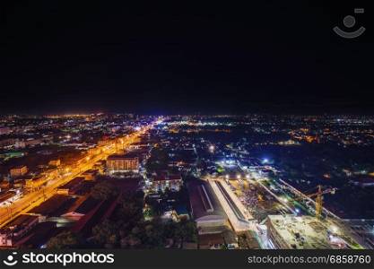 view of Nakhon Ratchasima city at night, Thailand
