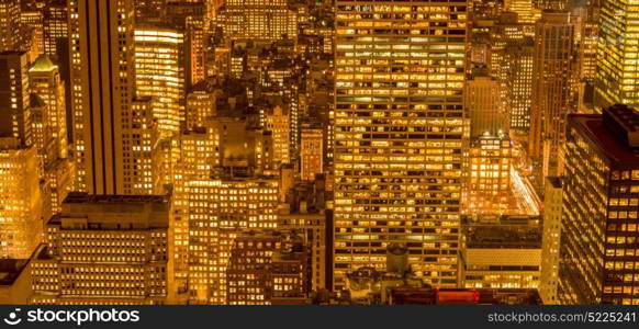 View of New York Manhattan during sunset hours