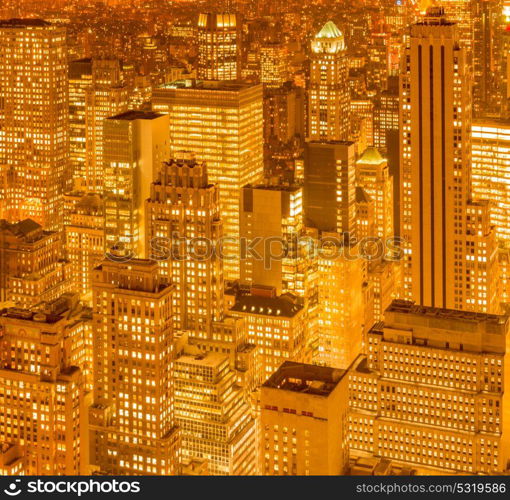 View of New York Manhattan during sunset hours