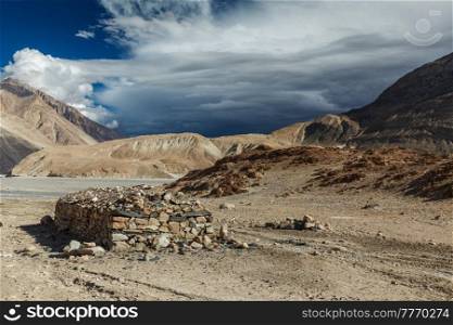 View of Nubra valley in Himalayas. Ladakh, India. Nubra valley in Himalayas. Ladakh, India