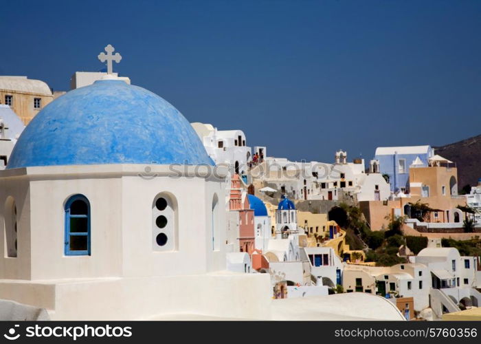 view of Oia at the greek island of Santorini