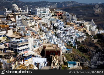 view of Oia at the greek island of Santorini