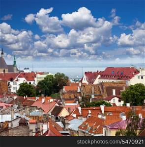 View of Old city&rsquo;s roofs. Tallinn. Estonia.
