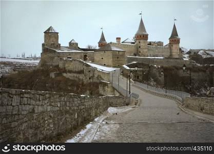 view of old stone fortress, Kamenets-Podolsky, Ukraine