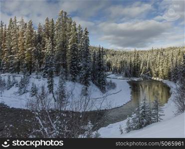 View of open water on lake, Improvement District No. 12, Maligne Lake, Jasper, Jasper National Park, Alberta, Canada