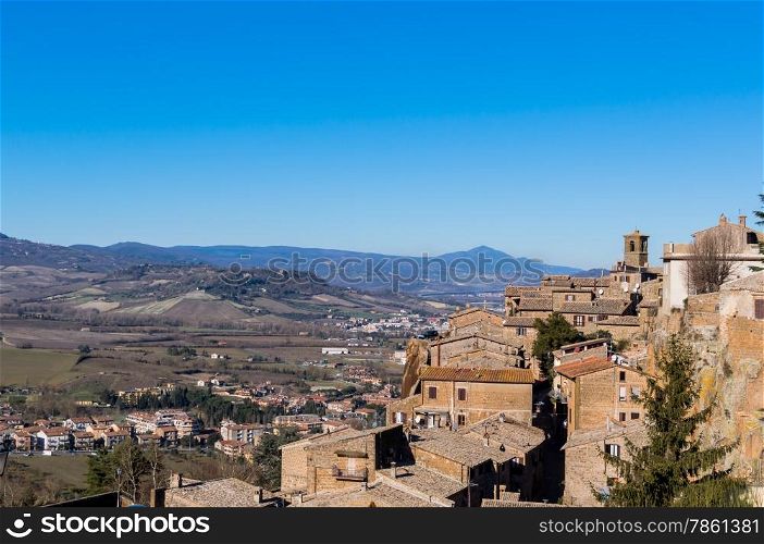 view of Orvieto and Val di Chiana Umbria Italy