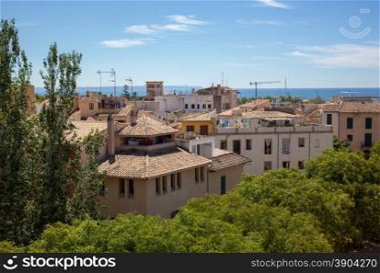 View of Palma de Mallorca in sunny summer day. View of Palma de Mallorca
