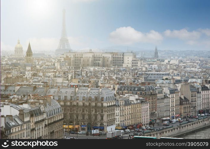 View of Paris with Eiffel tower