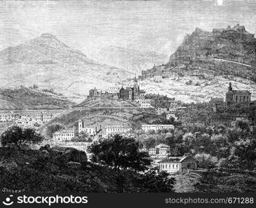 View of Pontypool, vintage engraved illustration. Le Tour du Monde, Travel Journal, (1865).