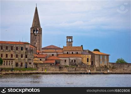 View of Porec town UNESCO landmark, Euphrasian basilica in Istria, Croatia