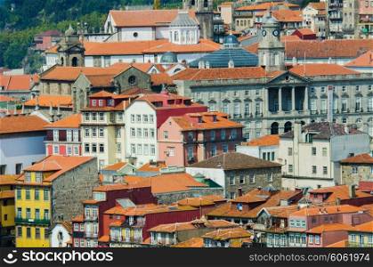View of Porto in Portugal on bright summer day