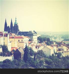 View of Prague, Chech republic. Retro style filtred image