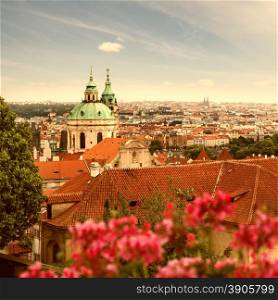 View of Prague in summer
