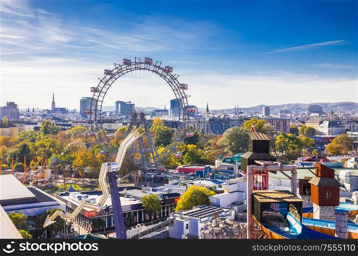 View of Prater and Skyline of Vienna, Austria