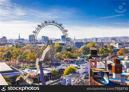 View of Prater and Skyline of Vienna, Austria
