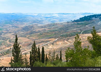 view of Promised Land from Mount Nebo in Jordan