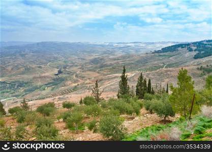 view of Promised Land from Mount Nebo in Jordan
