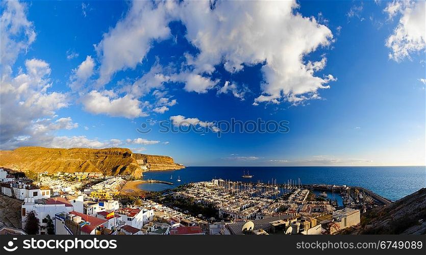 view of Puerto de Mogan bay, Gran Canaria, Spain