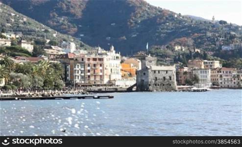 View of Rapallo, Liguria, Italy. 30 fps, multiple shots
