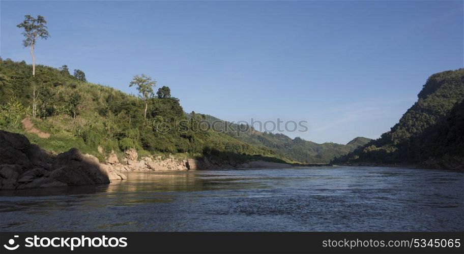 View of river, River Mekong, Sainyabuli Province, Laos