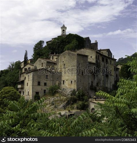 View of Rocchettine, historic village in Rieti province, Lazio, Italy