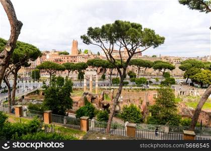 view of Roman Forum, Rome, Italy