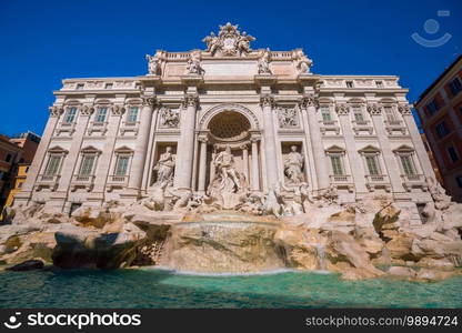 View of Rome Trevi Fountain  Fontana di Trevi  in Rome, Italy 