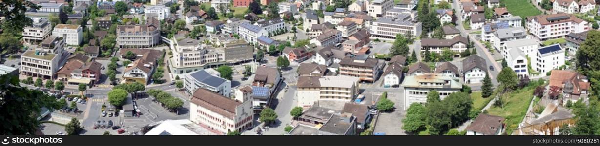 View of roofs in Vaduz, Lichtenstein