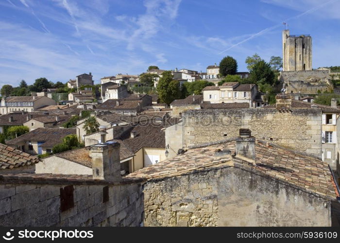 view of saint emilion, in aquitaine, france