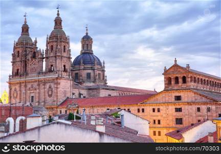 View of Salamanca at dusk, Spain