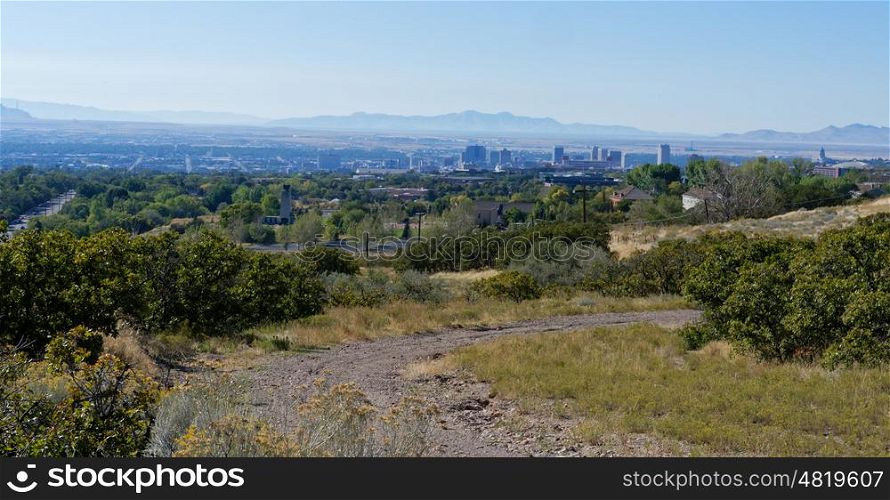 View of Salt Lake City from a state park