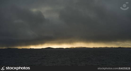 View of sea against cloudy sky during sunset, Bodo, Nordland, Norway