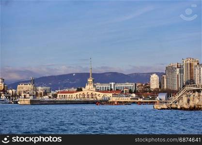 View of seaport in Sochi. RUSSIA