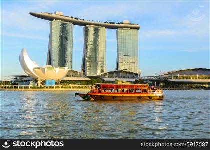 view of Singapore downtown and marina bay