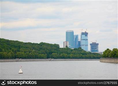 View of skyscrapers from Moscow River