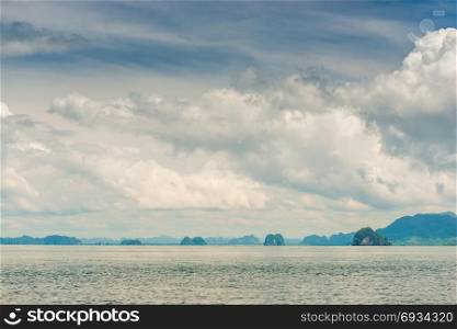 view of small uninhabited islands - mountains in Thailand, landscapes of Krabi resort