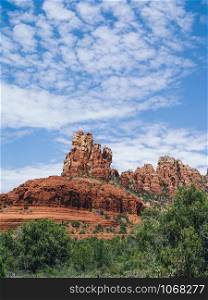 View of Snoopy Rock in Sedona, Arizona from Margs Draw Trail.
