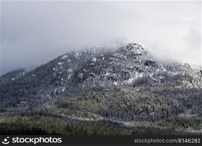 View of snowcapped mountain in winter, Whistler, British Columbia, Canada