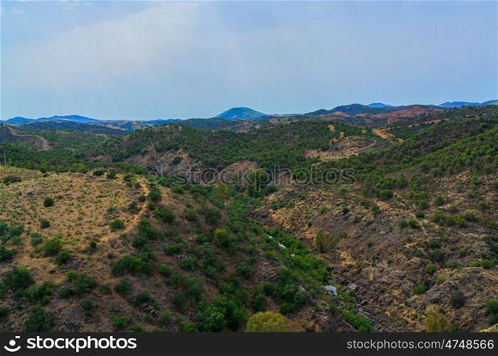 View of  some hills near Mertola Village in Alentejo Portugal.Mertola, Portugal. 
